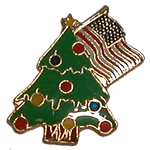 Christmas Tree and USA Flag
